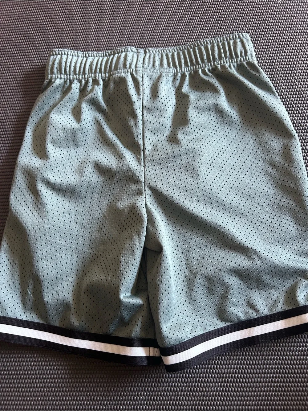 OshKosh B'gosh Light Green Mesh Athletic Shorts with Stripe Hem